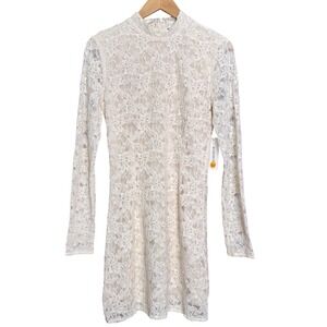 NWT Bardot Vezza Lace Dress Ivory Mini Women M 6 Stretch Wedding Bridal Romantic